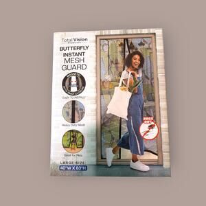 Total Vision Butterfly Instant Mesh Guard Magnetic Screen Door 40" x 83" New